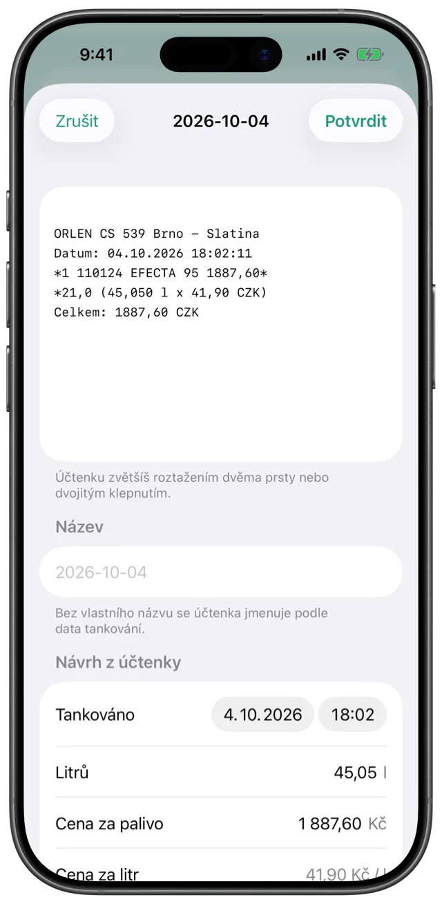 Účtenku vyfotíš — Puťovka